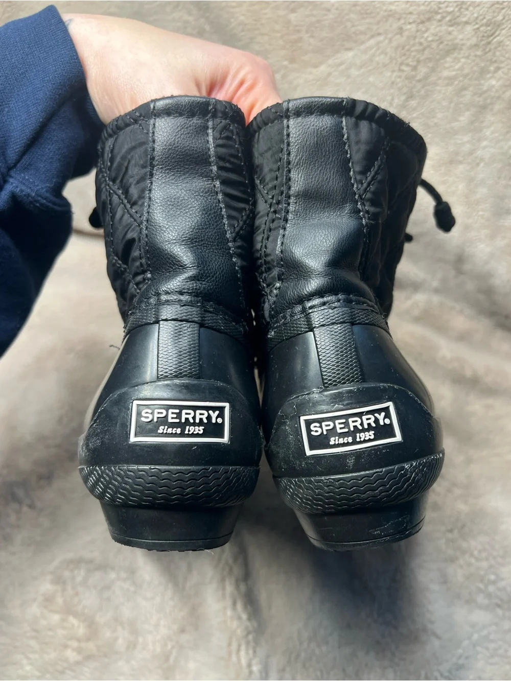 Sperry boots black womens size 9.5